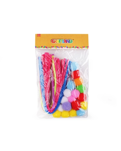 Kreatívna sada chlpaté drôtiky a brmbolce neónové - 1 sada | Mimib