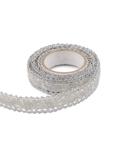 Samolepiaca čipka šírka 15 mm metalická - 1 ks | Mimib