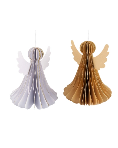 Papierový skladací anjel na zavesenie 15 cm - 1 ks | Mimib