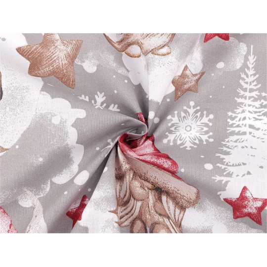 Vianočná bavlnená látka / plátno škriatok - 1 m | Mimib