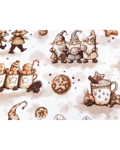 Vianočná bavlnená látka / plátno škriatok - 1 m | Mimib