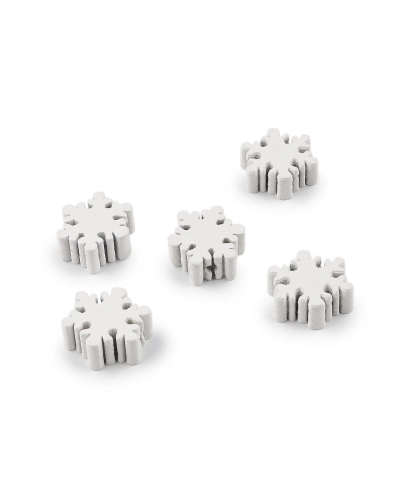 Drevené korálky vločka Ø20 mm - 5 ks | Mimib