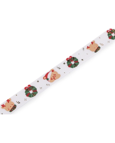 Vianočná rypsová stuha šírka 15 mm - 22.5 m | Mimib