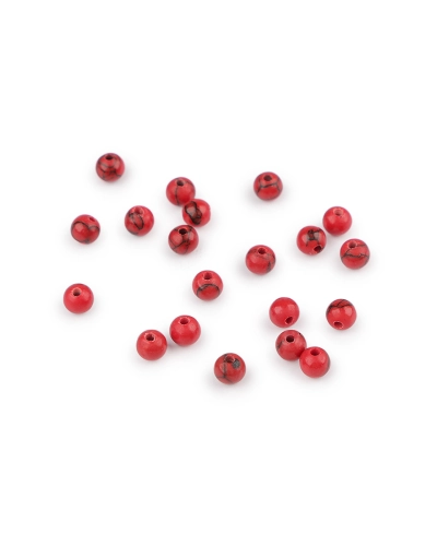 Tykrys červený syntetický, minerálne korálky Ø4 mm - 20 ks | Mimib