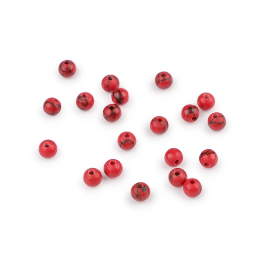 Tykrys červený syntetický, minerálne korálky Ø4 mm - 20 ks | Mimib