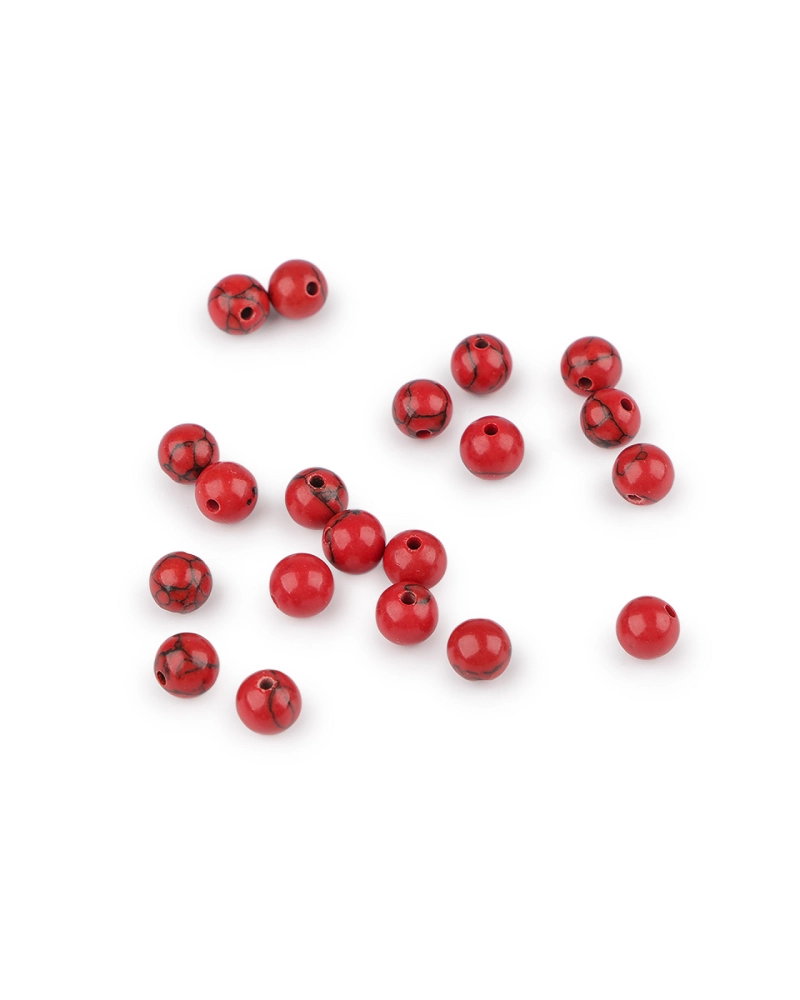Tyrkys červený syntetický, minerálne korálky Ø6 mm - 20 ks | Mimib