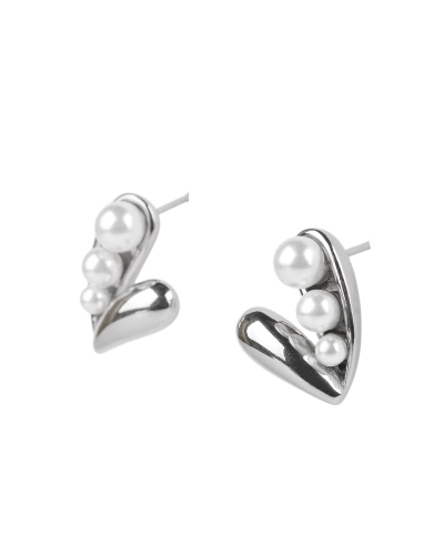Náušnice z nerezovej ocele s perlami - 1 pár | Mimib