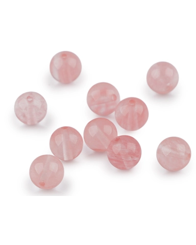 Čerešňový kremeň syntetický, minerálne korálky Ø8 mm - 10 ks | Mimib