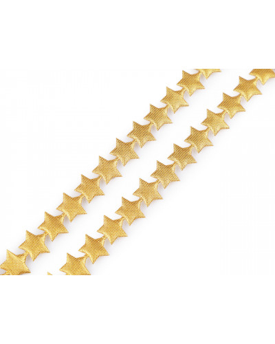 Saténový prámik šírka 15 mm hviezda metalická vianočná | Mimib