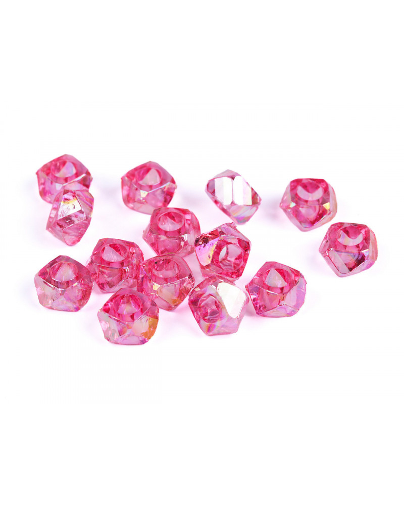 Plastové korálky s veľkým prievlakom diaman s AB efektom 8x13 mm|Mimib