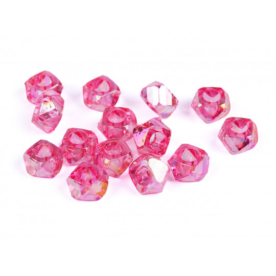 Plastové korálky s veľkým prievlakom diaman s AB efektom 8x13 mm|Mimib