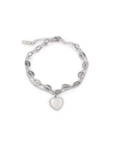 Náramok z nerezovej ocele dvojitý, srdce - 1 ks | Mimib