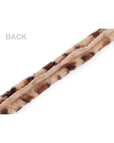 Všívacia odevná / dekoračná kožušina okrúhla, zvierací vzor šírka 2,5 cm - 1 m | Mimib