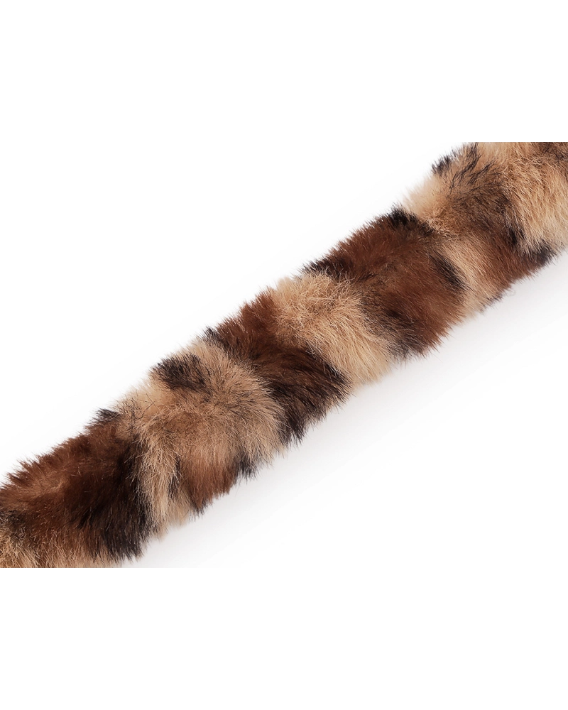 Všívacia odevná / dekoračná kožušina okrúhla, zvierací vzor šírka 2,5 cm - 1 m | Mimib