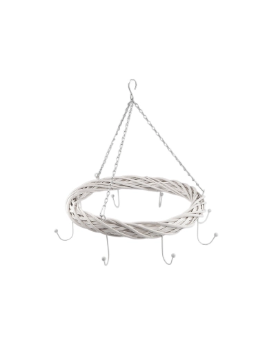 Závesný prútený veniec Ø45 cm s 8 háčikmi - 1 ks | Mimib