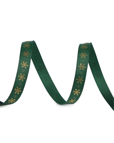 Vianočná rypsová stuha vločky šírka 10 mm - 22.5 m | Mimib