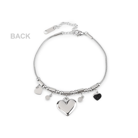 Náramok z nerezovej ocele srdce - 1 ks | Mimib