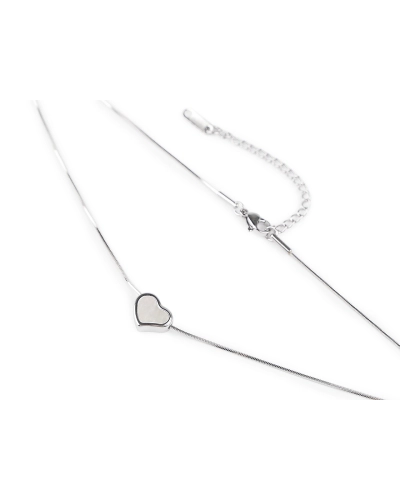 Náhrdelník z nerezovej ocele srdce s perleťou - 1 ks | Mimib