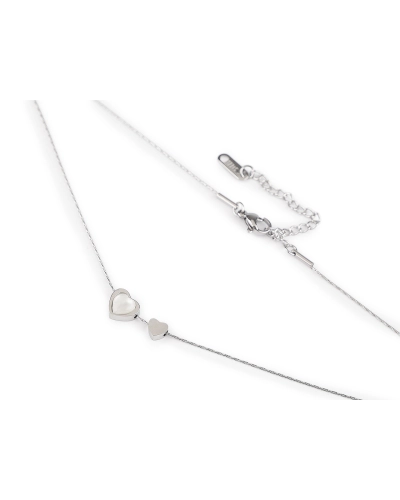 Náhrdelník z nerezovej ocele srdce s perleťou - 1 ks | Mimib