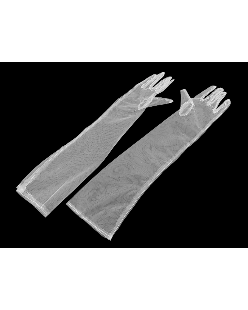 Dlhé spoločenské rukavice tylové - 1 pár | Mimib