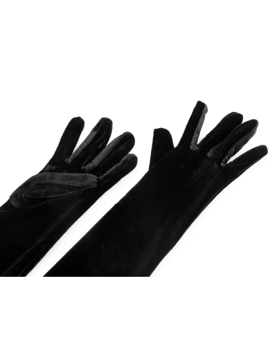 Dlhé spoločenské rukavice zamatové - 1 pár | Mimib