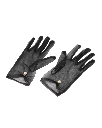 Spoločenské rukavice tylové s perlou - 1 pár | Mimib