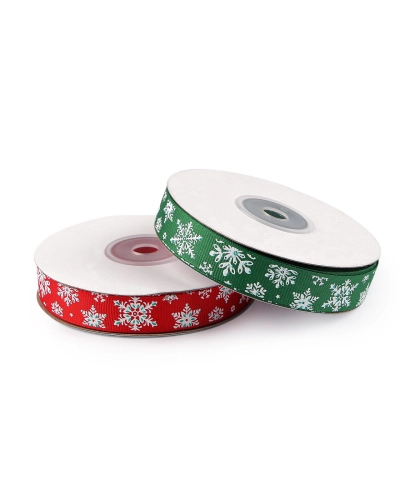 Vianočná rypsová stuha s glitrami šírka 15 mm - 22.5 m | Mimib