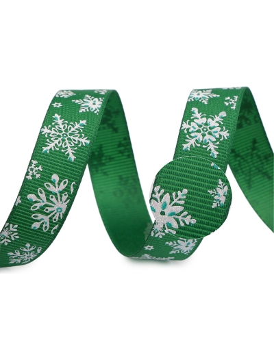 Vianočná rypsová stuha s glitrami šírka 15 mm - 22.5 m | Mimib