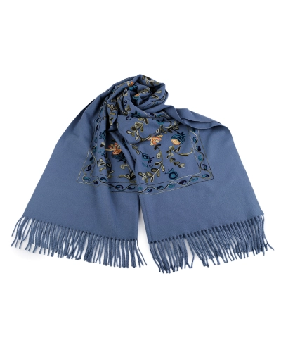 Veľká teplá šatka / pléd vyšívaná so strapcami, typu kašmír 70x180 cm - 1 ks | Mimib