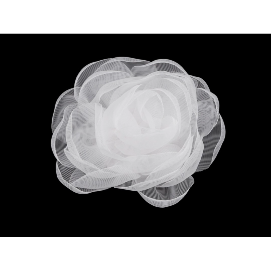 Brošňa organzový kvet Ø8 cm - 1 ks | Mimib