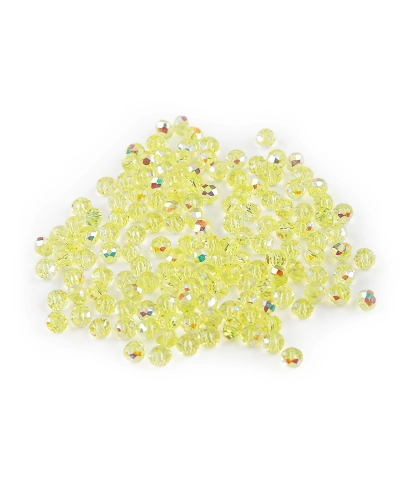 Sklenené korálky brúsené ohňovky 4 mm s AB efektom - 1 sáčok | Mimib