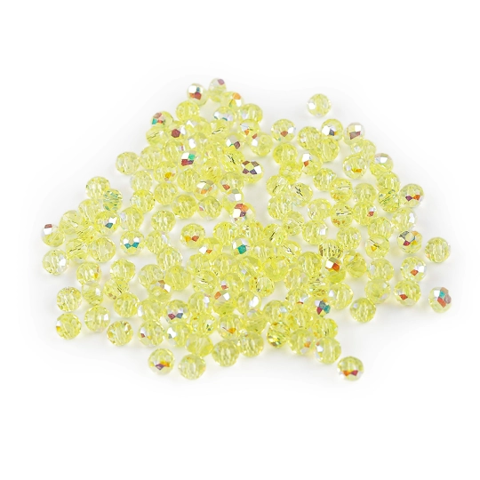 Sklenené korálky brúsené ohňovky 4 mm s AB efektom - 1 sáčok | Mimib