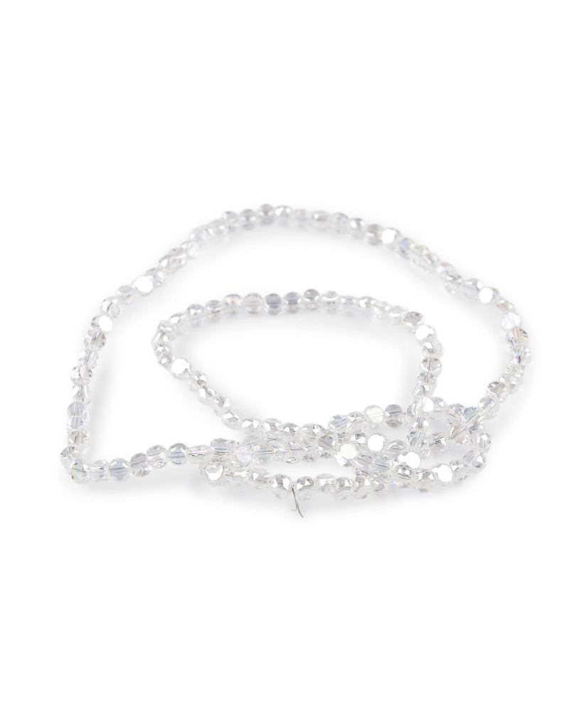 Sklenené korálky brúsené 4 mm ploché, na drôtiku - 1 sáčok | Mimib