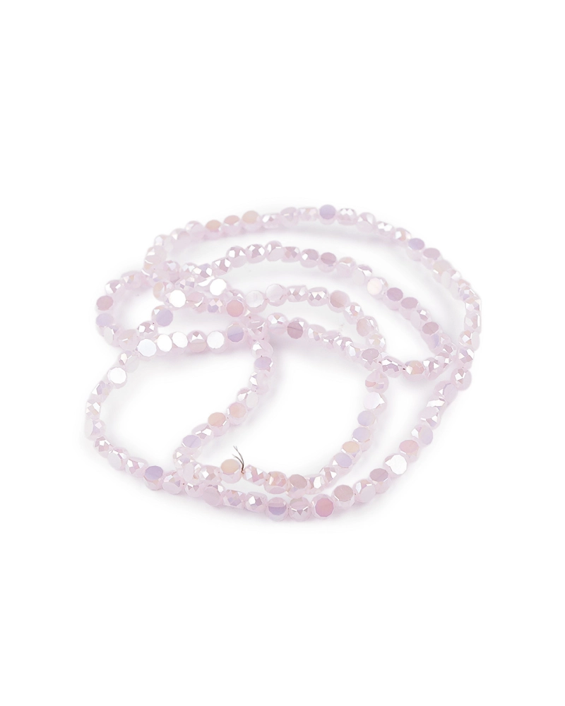 Sklenené korálky brúsené 4 mm ploché, na drôtiku - 1 sáčok | Mimib