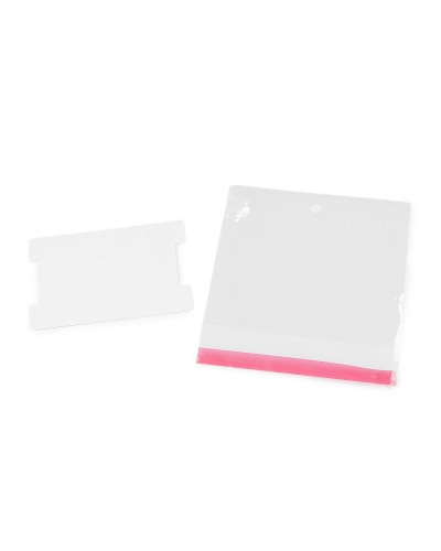 Papierová karta na náramky, gumičky s vreckom s eurozávesom 6,2x9,3 cm - 200 ks | Mimib