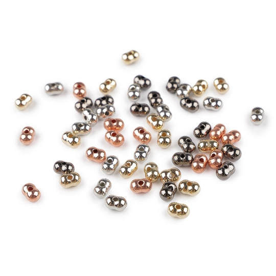 Plastové korálky peanut metalic mix 5x8 mm - 10 g | Mimib