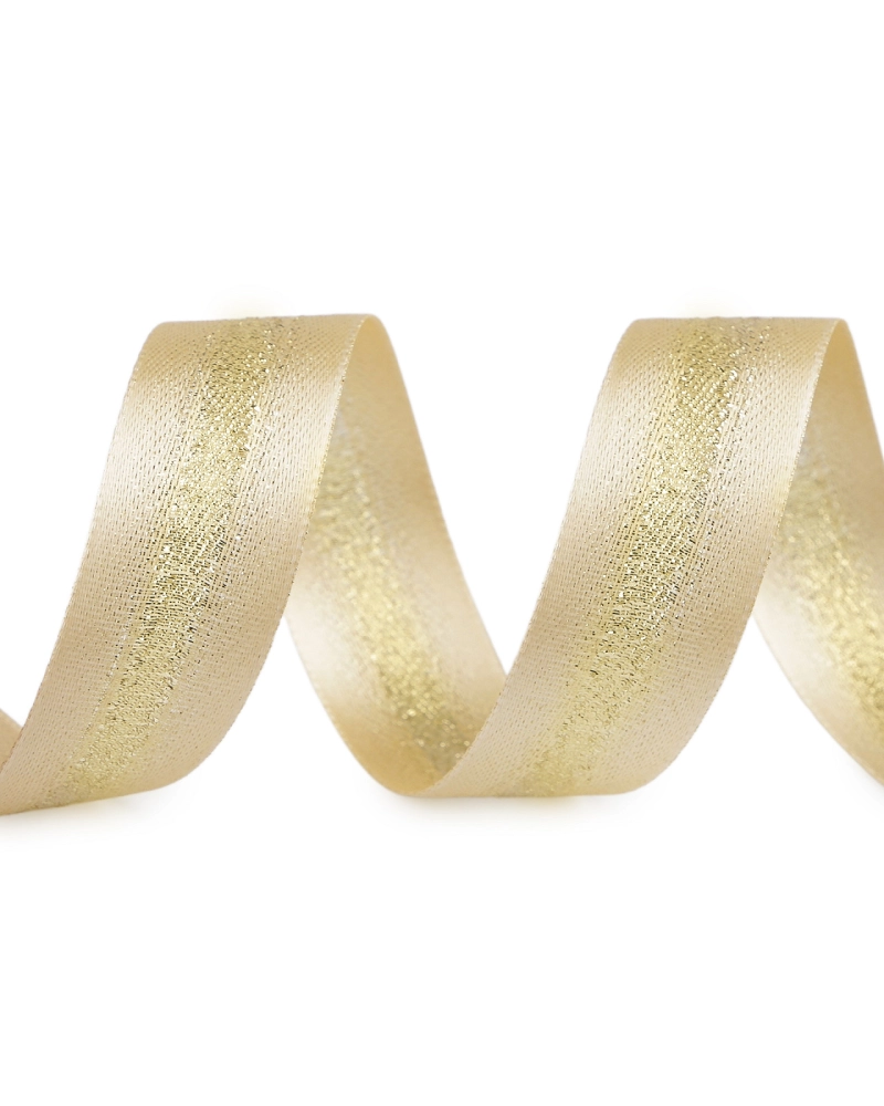 Atlasová stuha s lurexom obojlíca šírka 25 mm - 20 m | Mimib