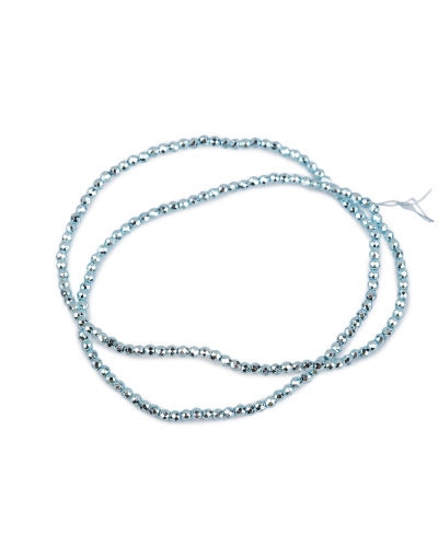 Sklenené korálky brúsené ohňovky 2 mm metalické, na drôtiku - 1 sáčok | Mimib