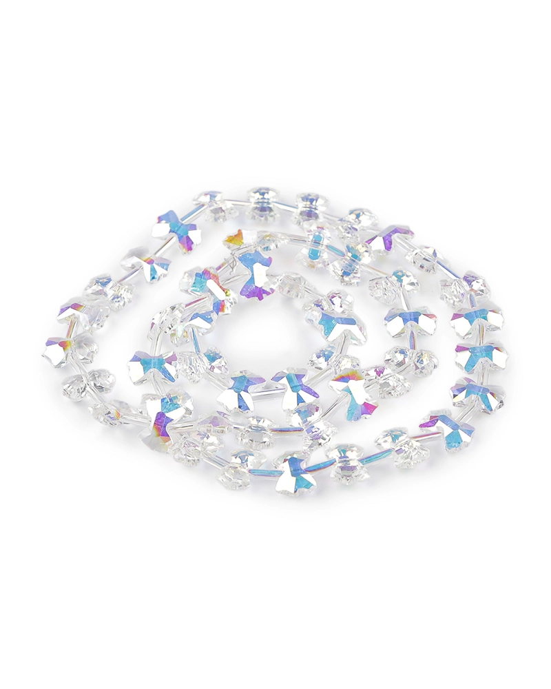 Sklenené korálky brúsené mašličky a hladké tyčky na drôtiku - 1 sáčok | Mimib