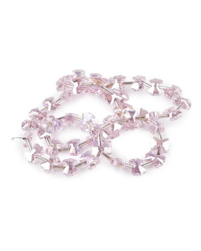 Sklenené korálky brúsené mašličky a hladké tyčky na drôtiku - 1 sáčok | Mimib