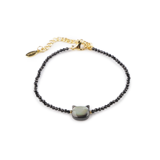 Náramok z brúsených korálikov mačka - 1 ks | Mimib