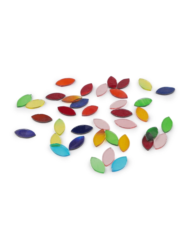Mozaikové kamienky sklenené lístky farebný mix - 1 sáčok | Mimib