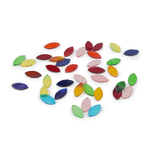 Mozaikové kamienky sklenené lístky farebný mix - 1 sáčok | Mimib