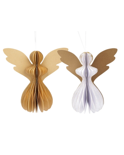 Papierový skladací anjel na zavesenie 17 cm - 1 ks | Mimib