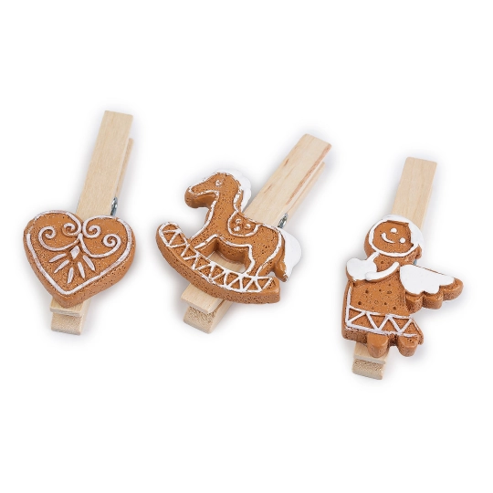 Veľké vianočné štipce - perníčky sada 3 ks - 1 sáčok | Mimib