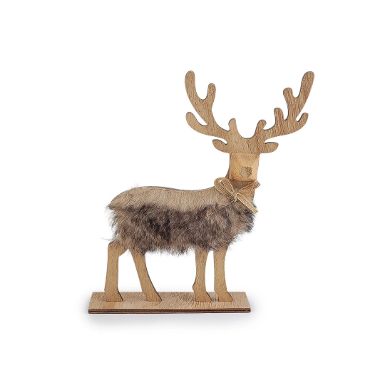 Drevený jeleň výška 21,5 cm - 1 ks | Mimib