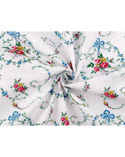 Bavlnená látka / plátno kvetinové venčeky - 1 m | Mimib