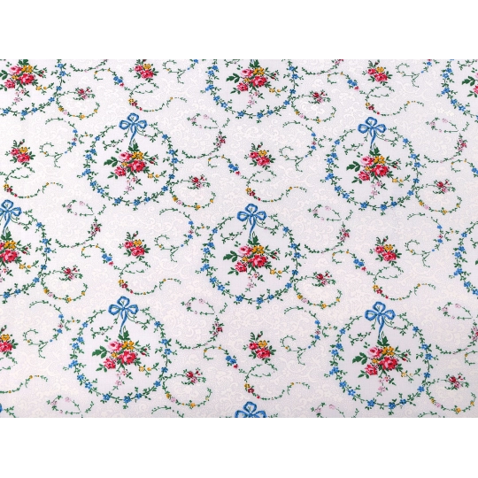 Bavlnená látka / plátno kvetinové venčeky - 1 m | Mimib