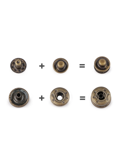 Kovové cvoky Ø12 mm na stredne hrubé látky, z nerezovej ocele - 50 sada | Mimib