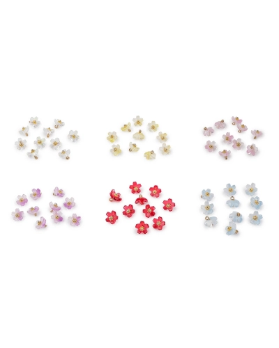 Plastové koráliky / prívesky kvet na výrobu bižutérie a príveskov Ø10 mm - 10 ks | Mimib